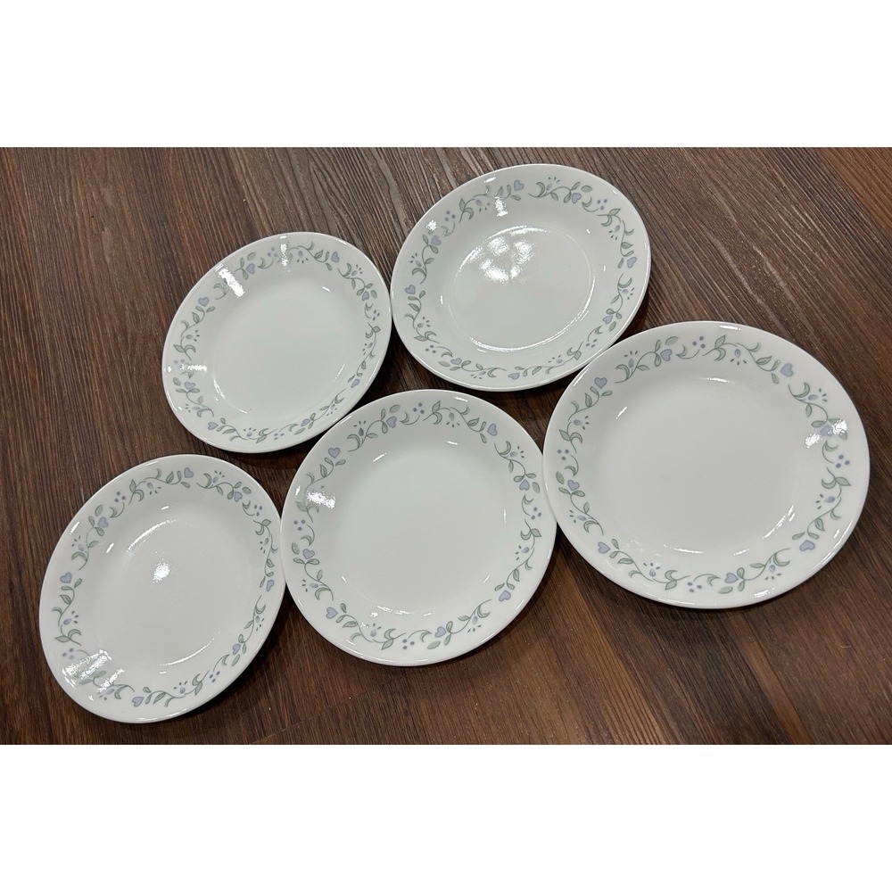 5 CORELLE 6 3/4" Bread Plates In The Country Cottage Pattern, USA
